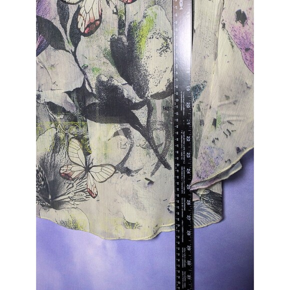 Abstract Butterfly Floral Poncho Top Size Small Artistic Festival Fairy Ethereal - Picture 5 of 9